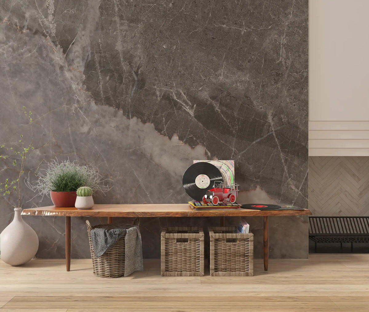 Stormy Slate Marble Texture Wall Mural
