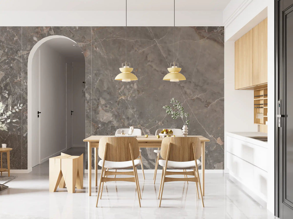 Smoky Grey Marble Texture Wall Mural