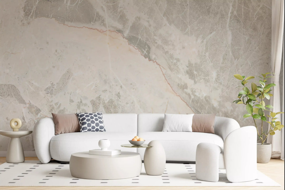 Neutral Stone Vein Texture Wall Mural