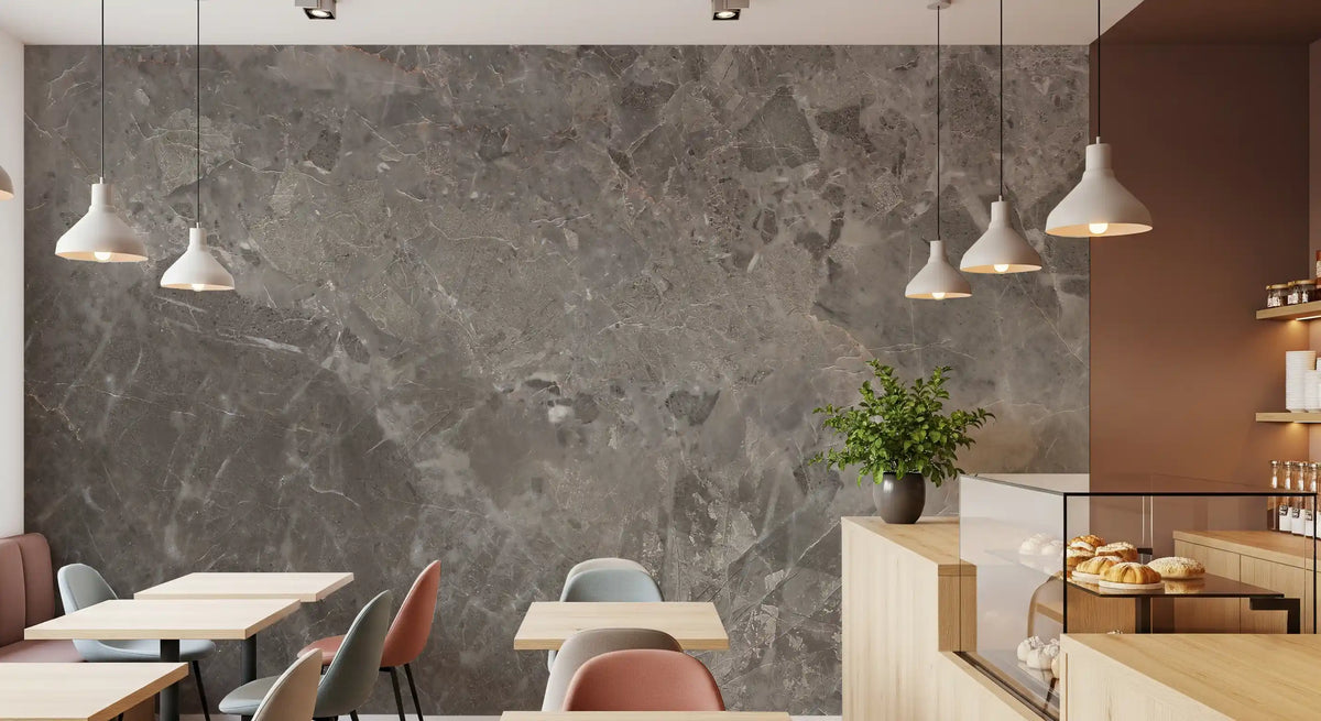Stormy Grey Marble Texture Wall Mural