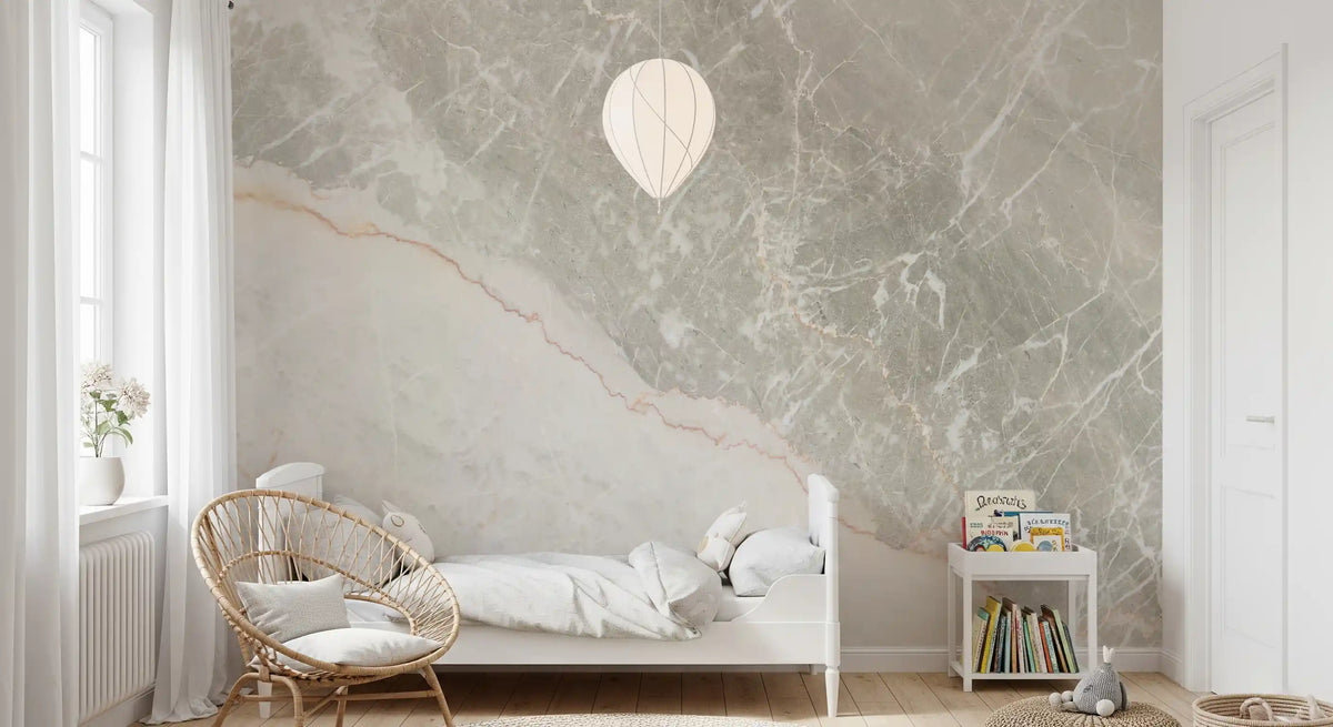 Serene Grey Marble Veining Wall Mural