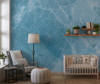 Cerulean Veined Stone Wall Mural