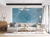Cerulean Veined Stone Wall Mural