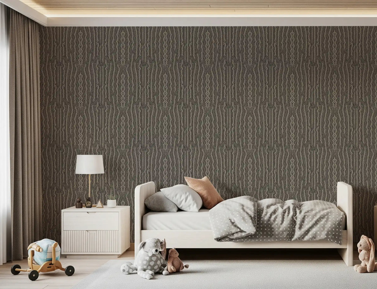 Monochrome Linear Wave Texture Wallpaper⁠
