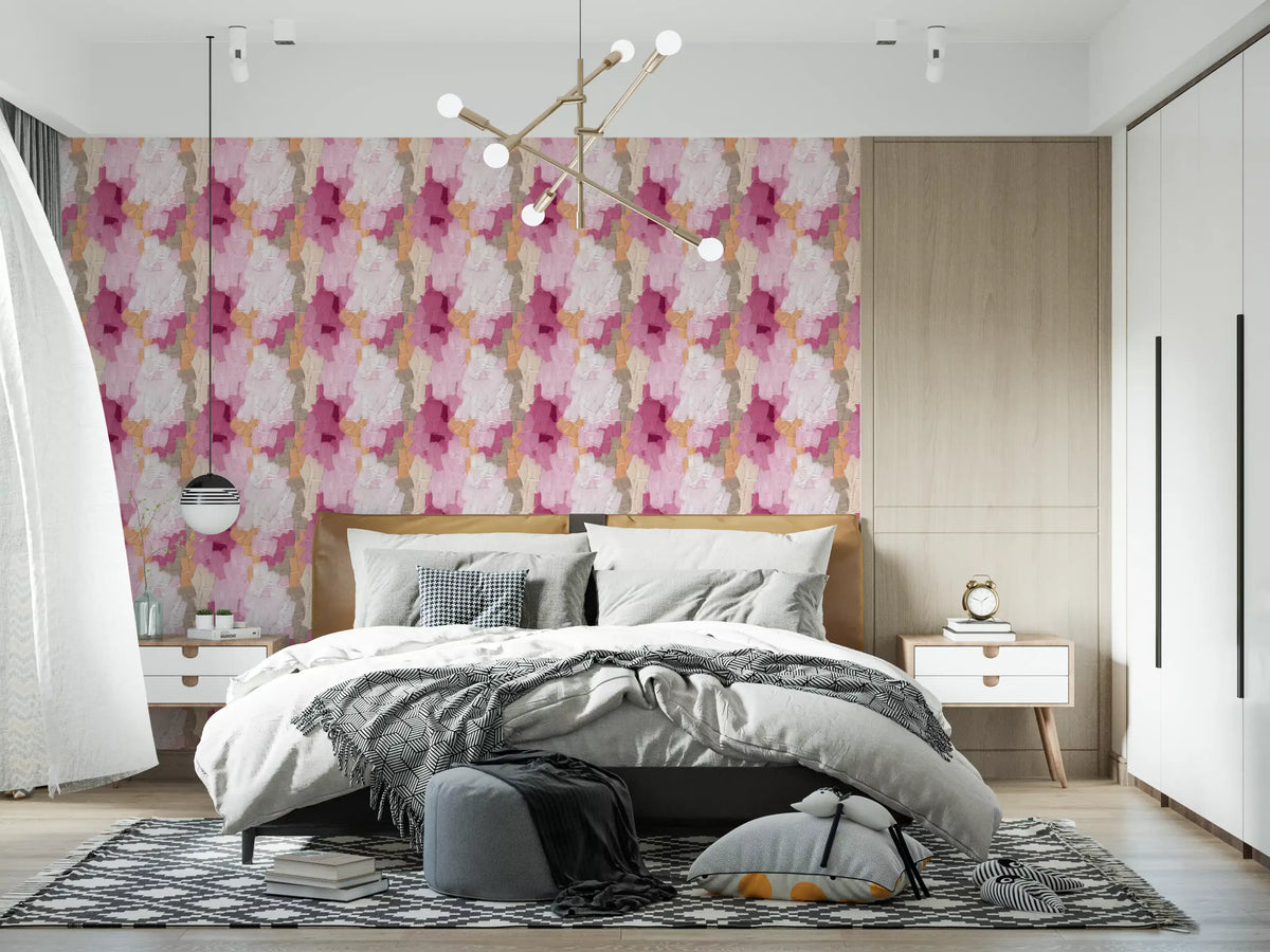 Contemporary Blush and Rose Paint Layers Wallpaper⁠