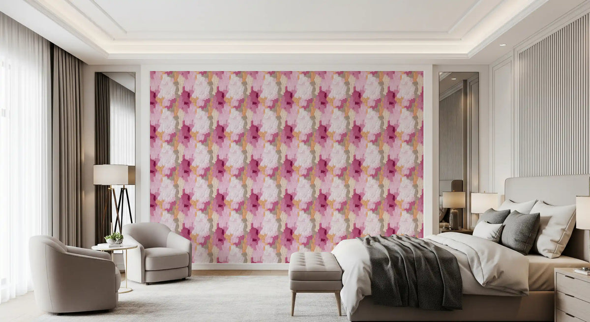 Contemporary Blush and Rose Paint Layers Wallpaper⁠