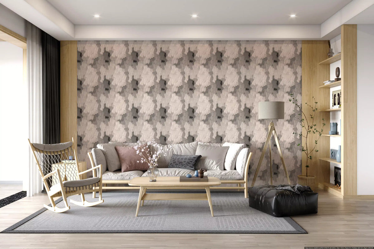 Neutral Impasto Layered Strokes Wallpaper⁠