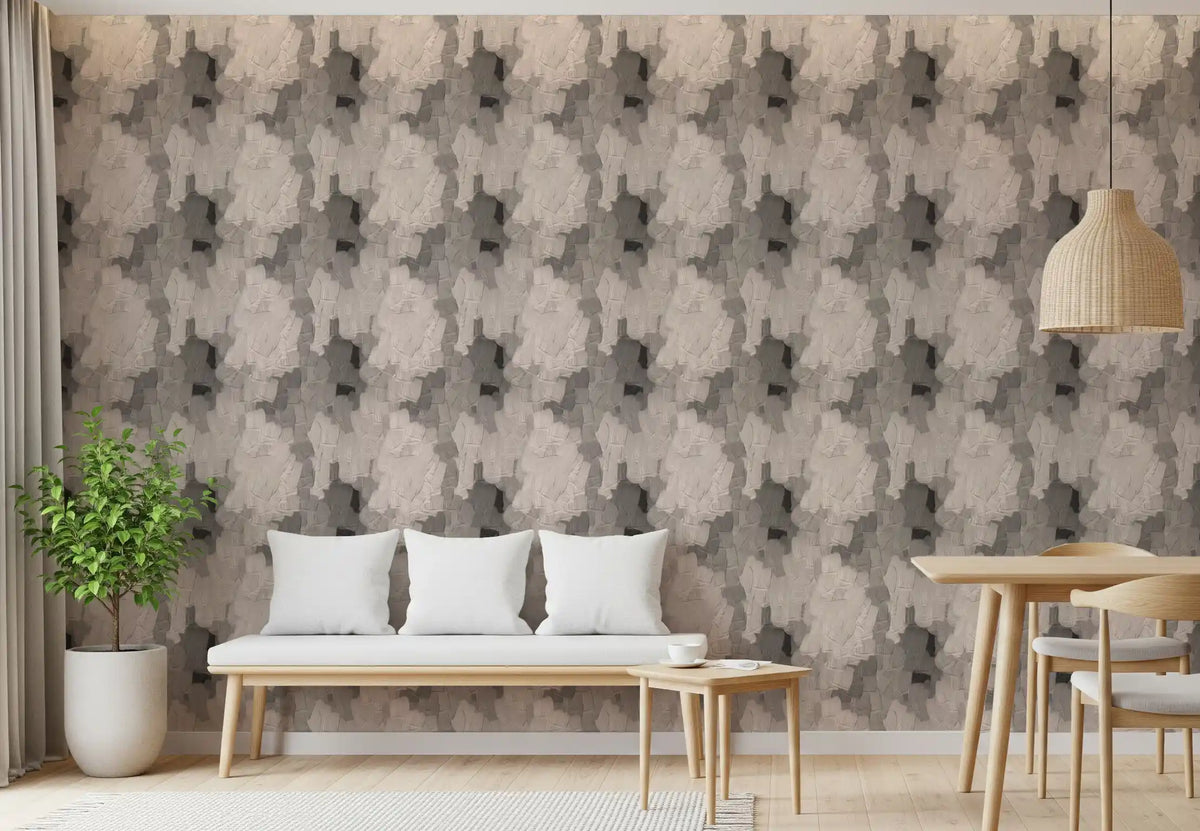 Neutral Impasto Layered Strokes Wallpaper⁠