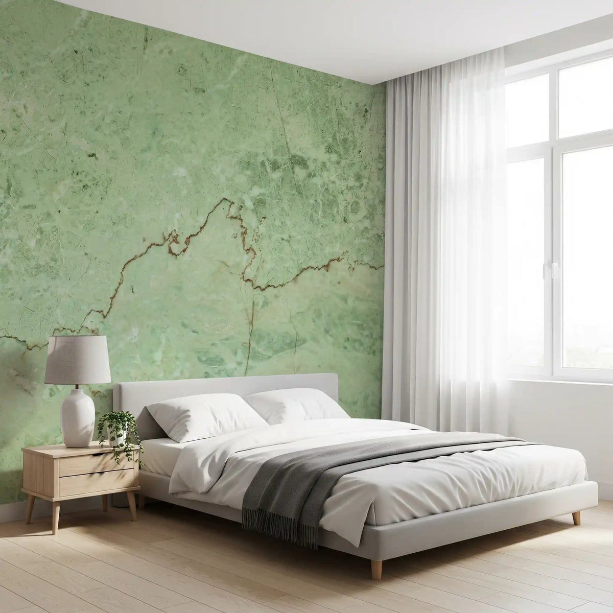Sage Marble Vein Texture Wall Mural