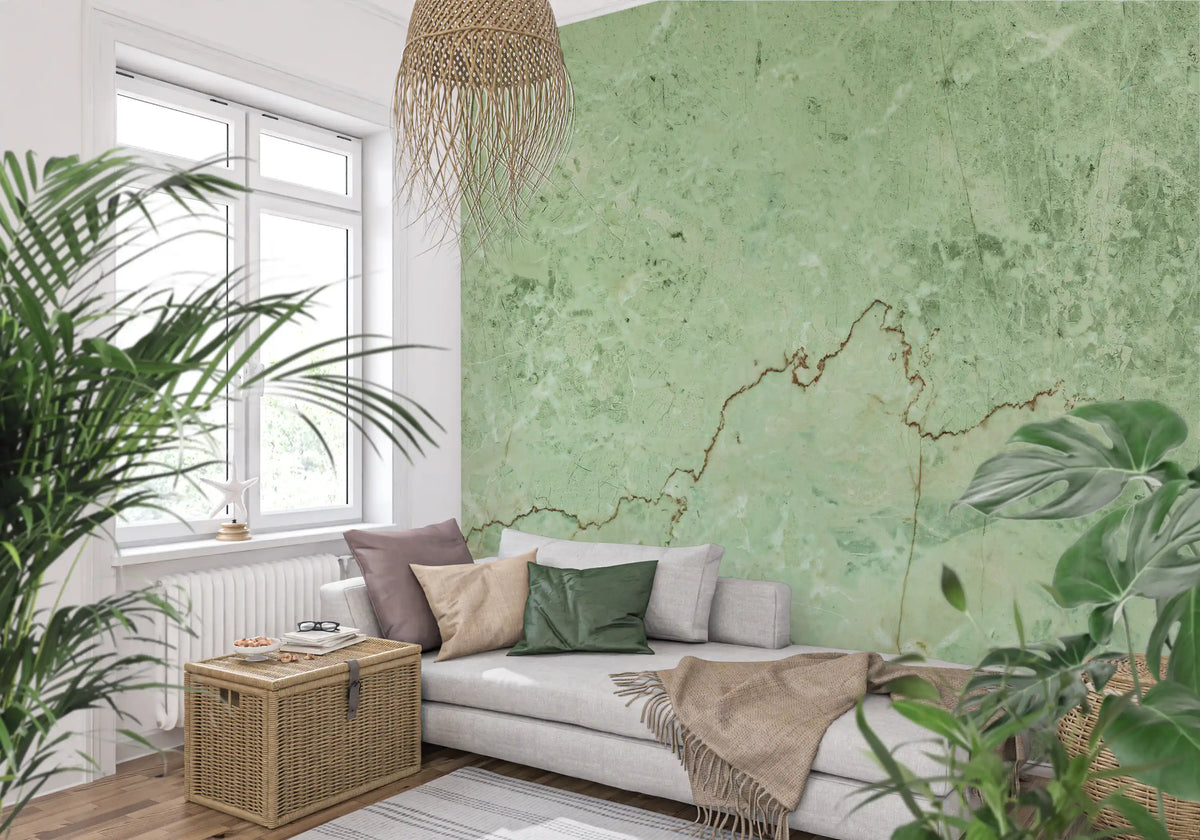 Sage Marble Vein Texture Wall Mural