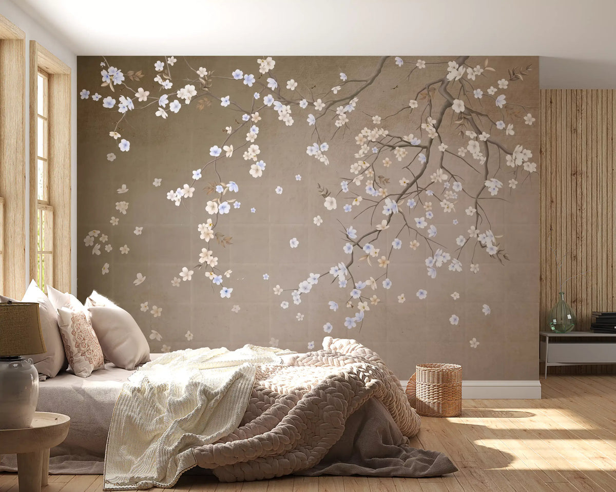 Minimalist Floating Petals Wall Mural