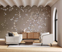 Minimalist Floating Petals Wall Mural