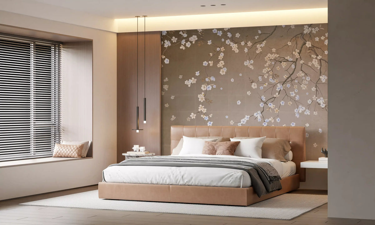 Minimalist Floating Petals Wall Mural