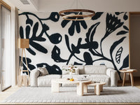 Ink Bloom Botanical Silhouette Wall Mural