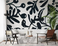Ink Bloom Botanical Silhouette Wall Mural