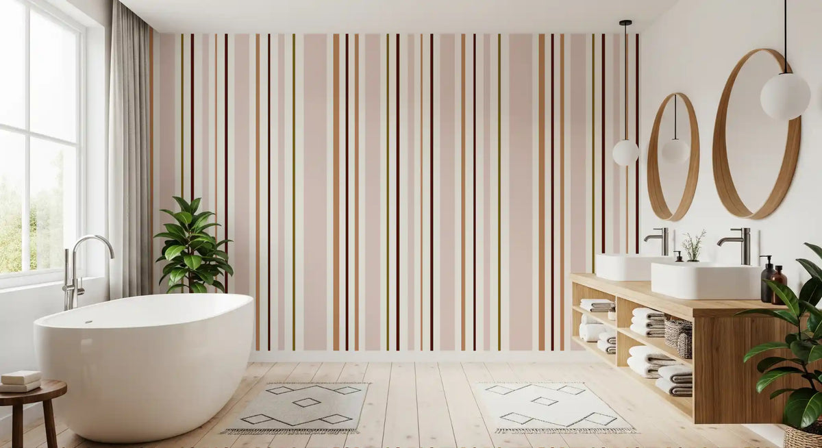 Modern Linear Rhythm in Neutral Tones Wallpaper⁠