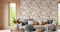 Pink Rustic Garden Watercolor Pattern Wallpaper⁠