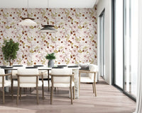 Pink Rustic Garden Watercolor Pattern Wallpaper⁠