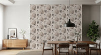Alpine Botanical Silhouettes - Brown Wallpaper⁠