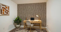 Warm Taupe Wavy Stripe Wallpaper Mid Century Wallpaper⁠