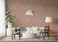 Blush Pink Abstract Shapes Wallpaper Mid Century Wallpaper⁠