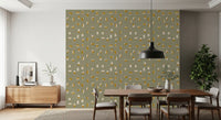 Sage Green Abstract Shapes Wallpaper Mid Century Wallpaper⁠
