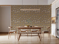 Warm Taupe Abstract Shapes Wallpaper Mid Century Wallpaper⁠