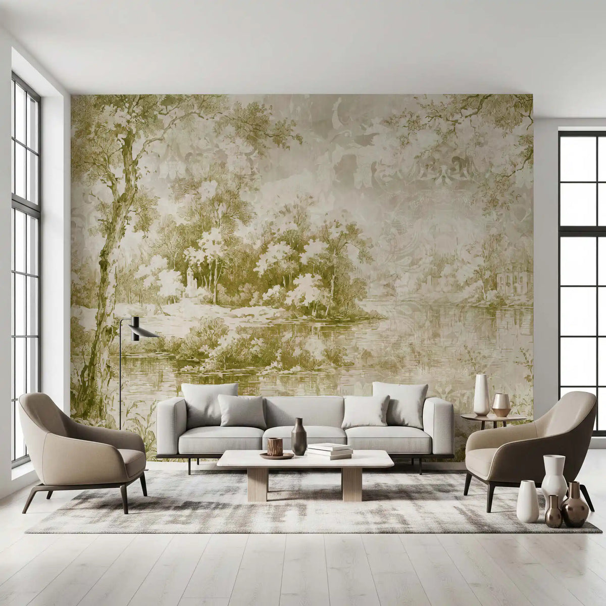 Rustic Sage Pastoral Garden Mural Wall Mural