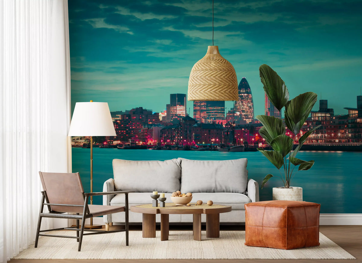 Thames River Metropolitan Dusk Wall Mural