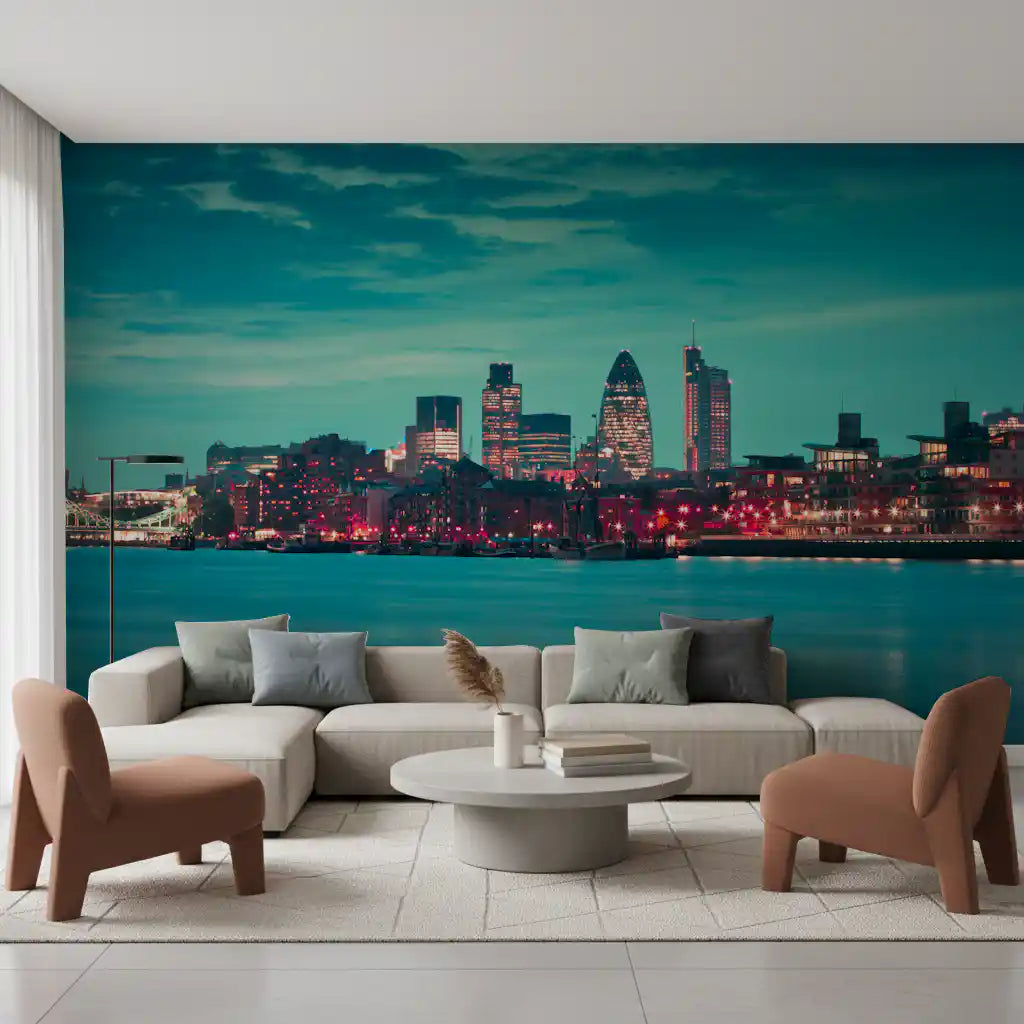 Thames River Metropolitan Dusk Wall Mural