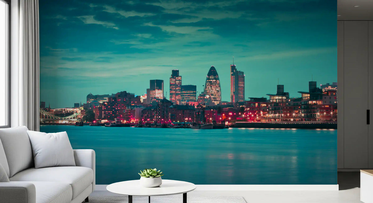 Thames River Metropolitan Dusk Wall Mural
