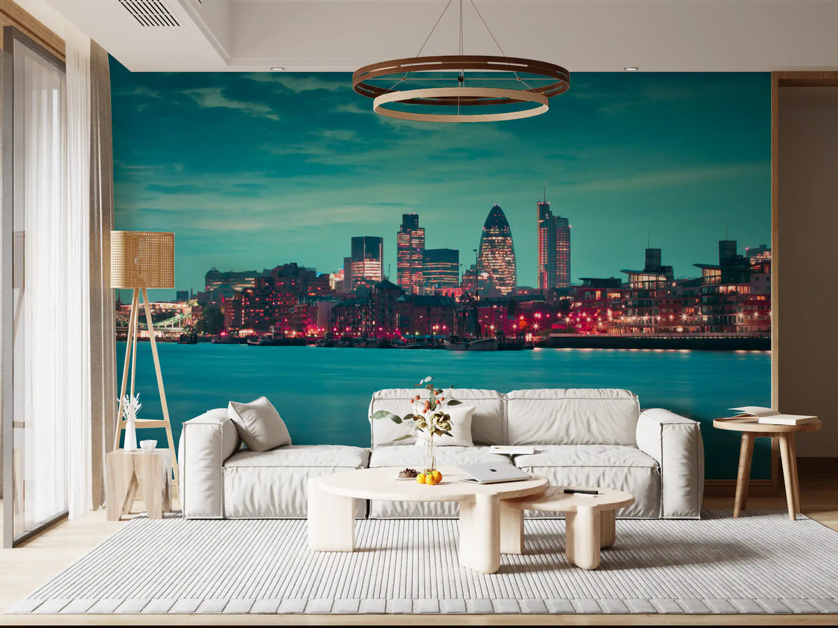 Thames River Metropolitan Dusk Wall Mural
