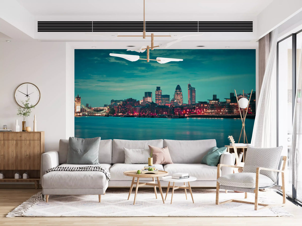 Thames River Metropolitan Dusk Wall Mural