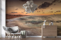Amber Dusk Shoreline Wall Mural