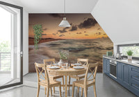 Amber Dusk Shoreline Wall Mural