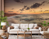 Amber Dusk Shoreline Wall Mural