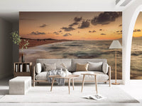 Amber Dusk Shoreline Wall Mural