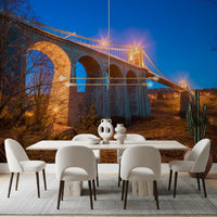 Evening Bridge Architectural Composition Wall Mural