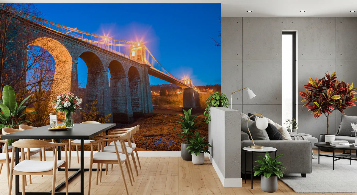 Evening Bridge Architectural Composition Wall Mural