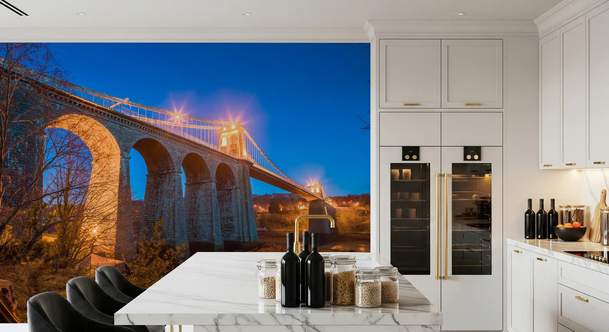 Evening Bridge Architectural Composition Wall Mural