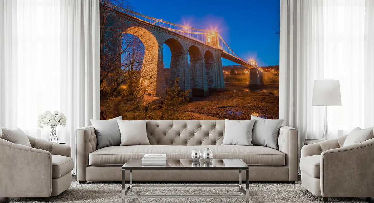 Evening Bridge Architectural Composition Wall Mural
