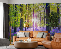 Springtime Purple Woodland Vista Wall Mural