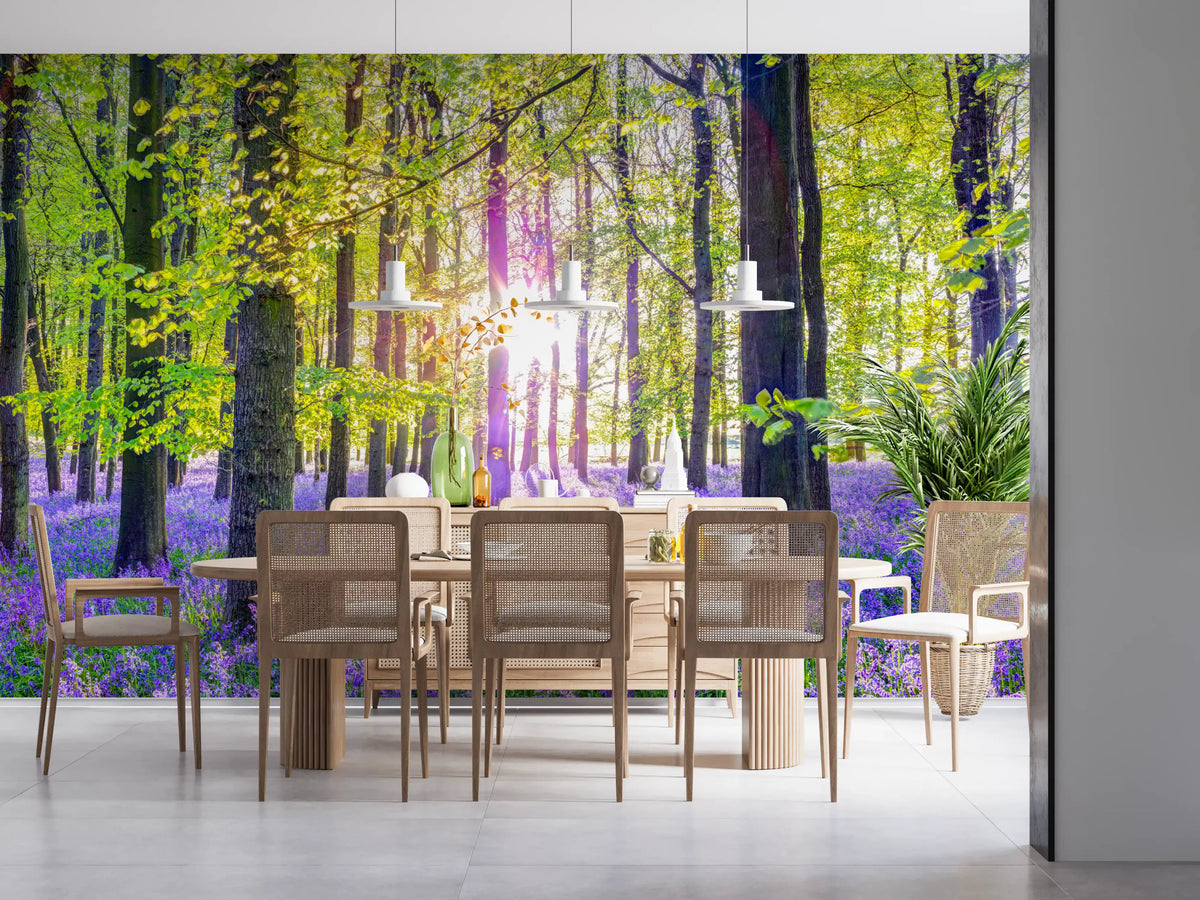 Springtime Purple Woodland Vista Wall Mural