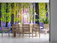 Springtime Purple Woodland Vista Wall Mural