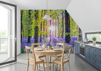 Springtime Purple Woodland Vista Wall Mural