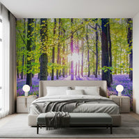 Springtime Purple Woodland Vista Wall Mural
