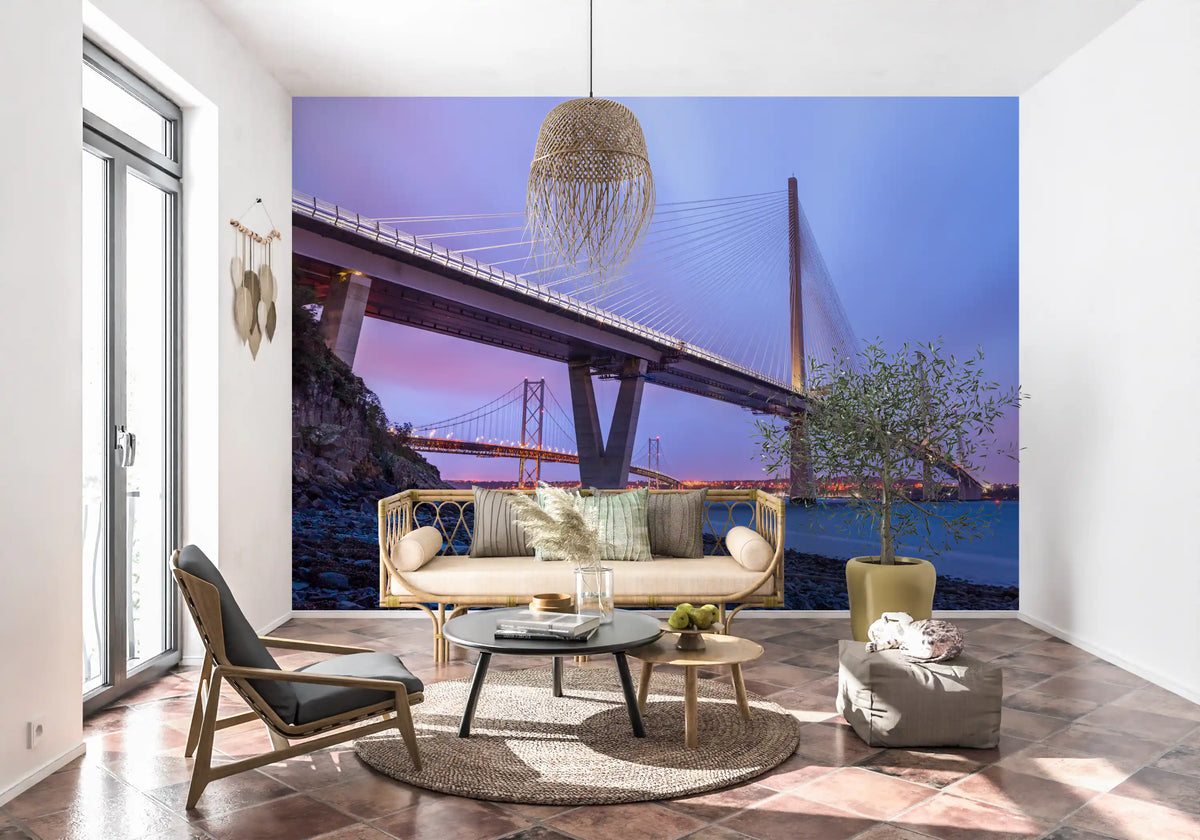 Forth Bridge Dusk Architecture Wall Mural