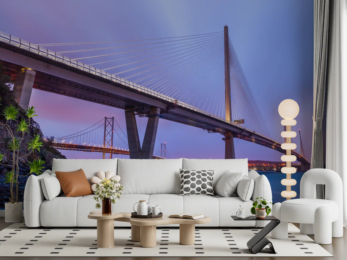 Forth Bridge Dusk Architecture Wall Mural