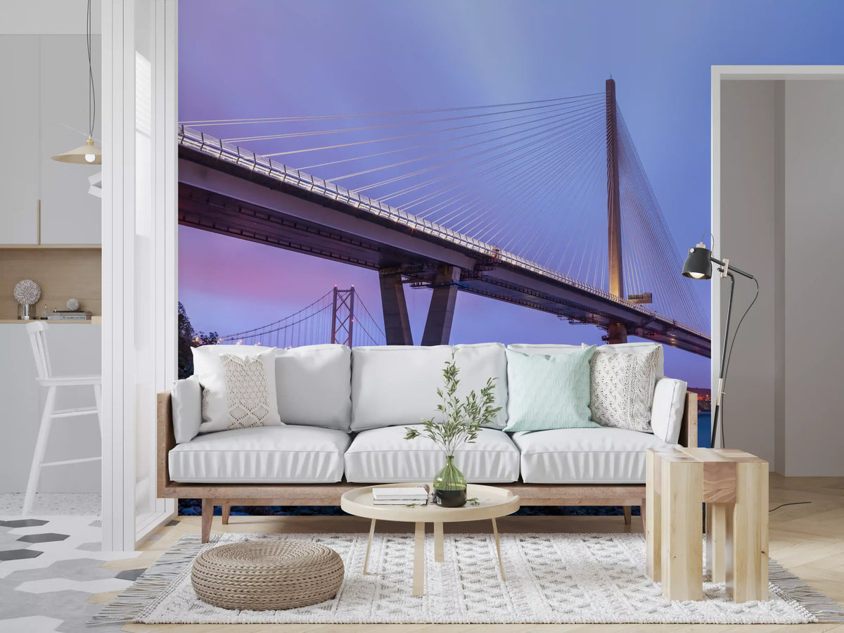 Forth Bridge Dusk Architecture Wall Mural