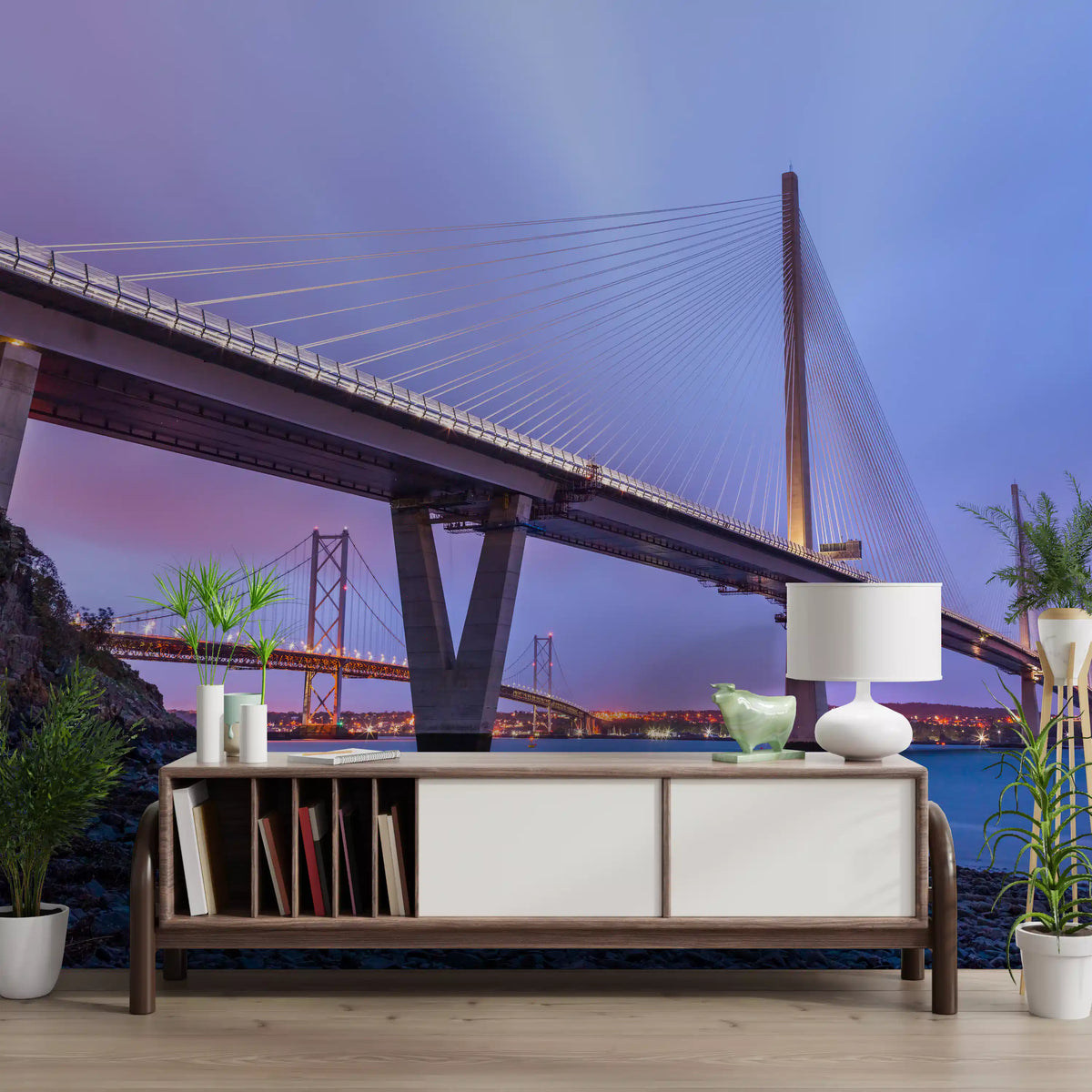 Forth Bridge Dusk Architecture Wall Mural